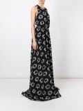 露背芭蕾女伶印花晚礼服