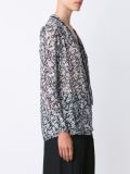 marble print drawstring blouse