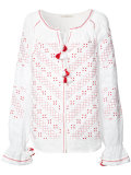 detailed embroidery contrast blouse