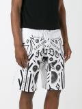 multiple prints sweat shorts