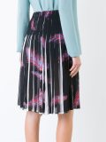 'Feathers Print Crepe de Chine' skirt