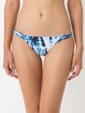 side woven printed bikini bottom