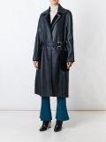 belted shearling long coat 