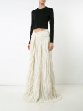crinkle-effect maxi skirt