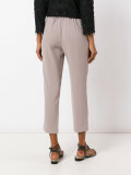 pleated front cropped trousers