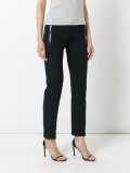 zip detail straight trousers