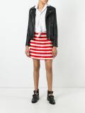 striped A-line skirt