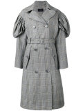 checked trench coat 