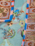 floral checked print scarf