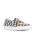 patterned checkered slip-ons