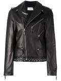 piercing detail biker jacket
