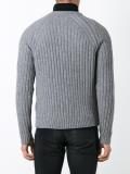 ribbed zip-up cardigan