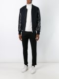 contrast zipped bomber jacket