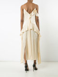 ruffled slip dress