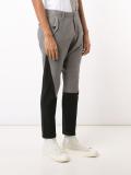 skinny cropped bicolour trousers
