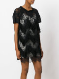 ruffled trim lace dress