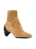 curved heel ankle boot