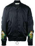 tiger embroidered bomber jacket