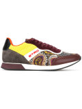 contrast lace up trainers 