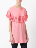 pleated trim cape top