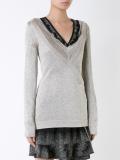 shimmery v-neck jumper