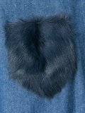 fur trim shirt dress 