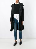 draped hooded coat