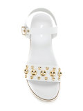 gold stud embellished sandals