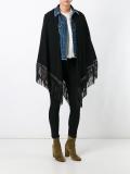 fringed knit poncho