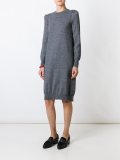 contrast sleeve knitted dress