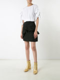 ribbon sleeve crop top