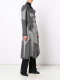 double breasted patchwork coat