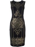 metallic print dress