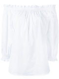 off-shoulder frill-trim blouse