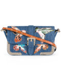 embroidered birds shoulder bag