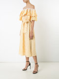 ruffle bardot dress