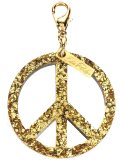 glitter peace sign keyring