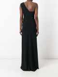 one-shoulder slit panel gown 