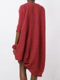 checked V-neck dress