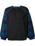 jacquard sleeve blouse