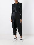 belted cut-off blouse