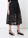 embroidered semi-sheer skirt