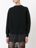 lace-up boat neck sweatshirt