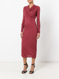 draped midi dress