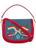 smoking lips embroidered 'Carson' shoulder bag