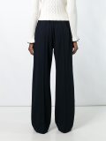 pinstripe wide-legged trousers