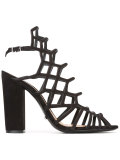 cage style heeled sandals