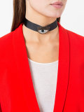eye embellished choker necklace