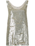 sequin sleeveless vest top