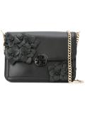 flower appliqué shoulder bag
